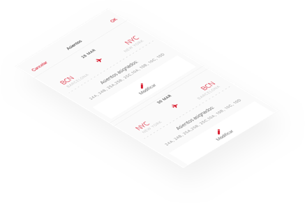 Booking management process Animation showing the booking management steps in the app